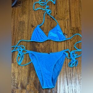Blue Triangl Bikini Set